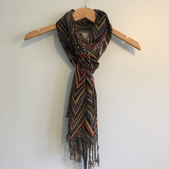 Colorful Scarf Geometric Rainbow - Picture 1 of 4